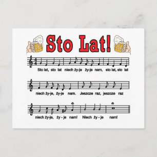 Carte Postale Sto Lat ! Chanson Avec Beer Mugs