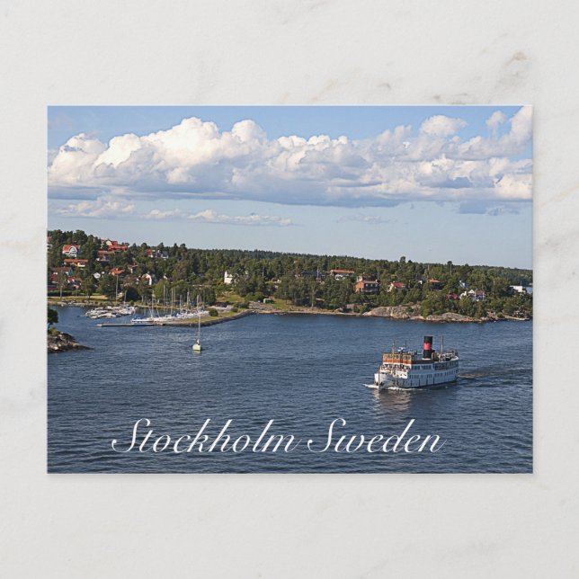 Carte Postale Stockholm Suède Bay (Devant)