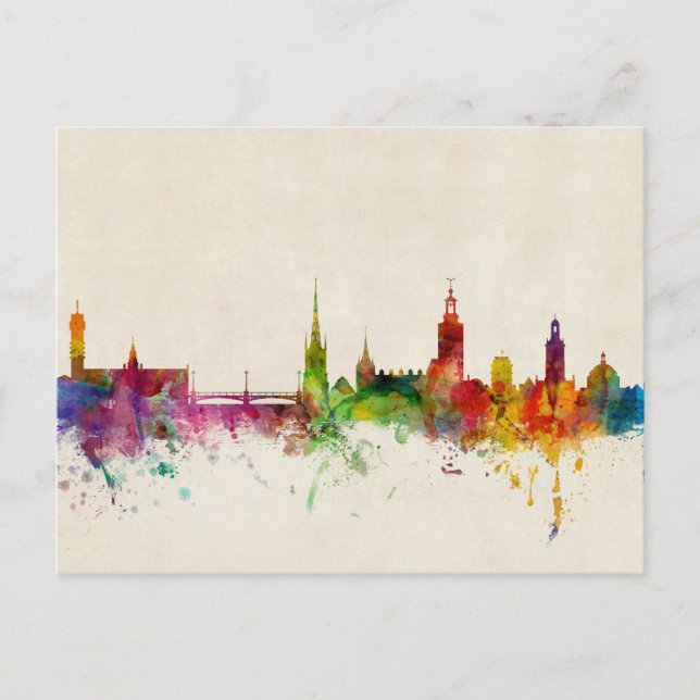 Carte Postale Stockholm Suède Skyline (Devant)