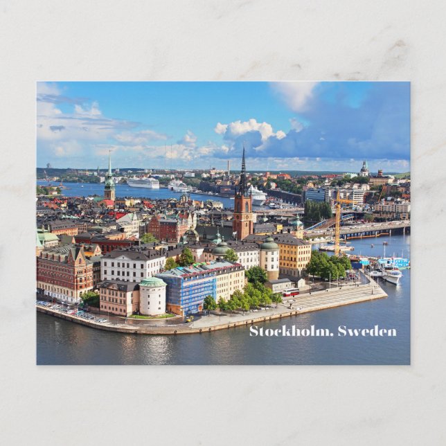 Carte Postale Stockholm, Suède Vieille Ville Historique (Devant)