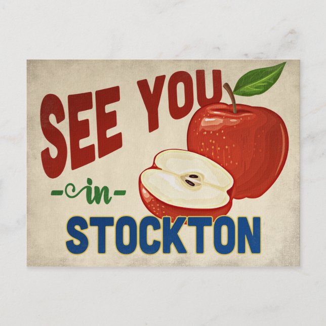 Carte Postale Stockton California Apple - Vintage voyage (Devant)