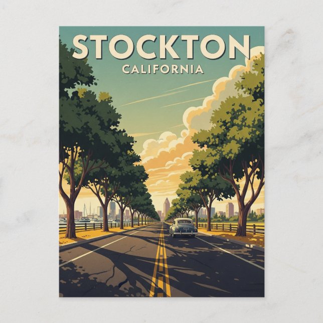 Carte Postale Stockton California Central Valley (Devant)