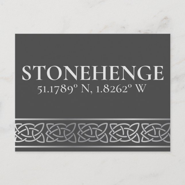 Carte Postale Stonehenge Latitude Longitude Dark Postcard (Devant)