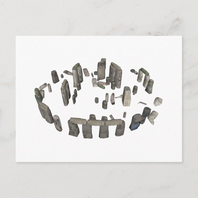 Carte Postale Stonehenge : Modèle 3D : (Devant)