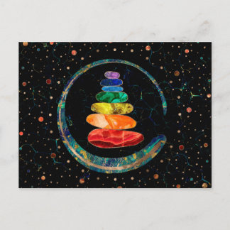 Carte Postale Stones Zen Chakras et cercle Enso