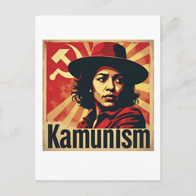 Carte Postale Stop Kamunism Harris Walz 2024 Camarade Kamala (Devant)
