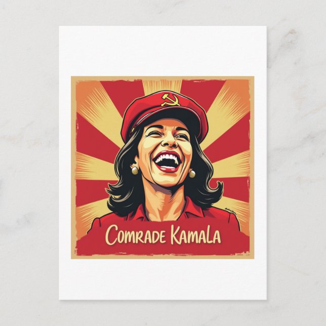 Carte Postale Stop Kamunism Harris Walz 2024 Camarade Kamala (Devant)
