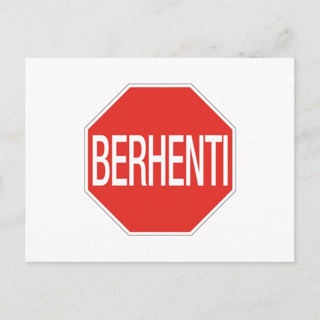 Carte Postale Stop, Panneau de signalisation, Malaisie (Devant)