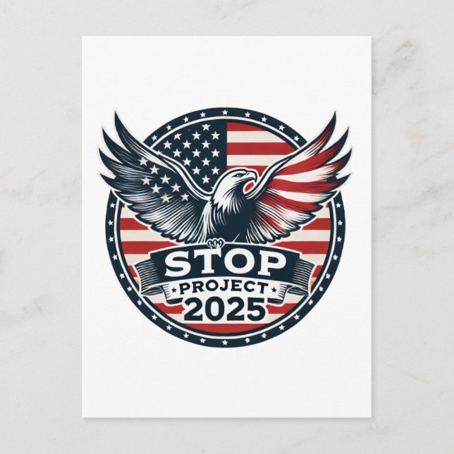 Carte Postale Stop Project 2025 - Vote Blue - Défendre la démocr (Devant)