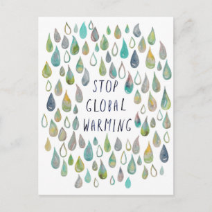 Carte Postale STOP RÉCHAUFFEMENT CLIMATIQUE Protéger la planète