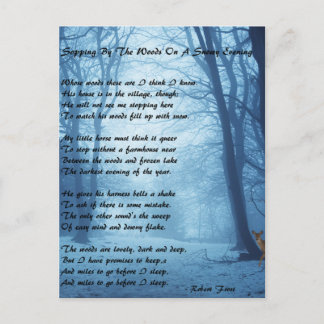Carte Postale Stopping By The Woods by: Robert Frost