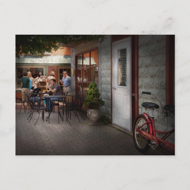 Carte Postale Storefront - Frenchtown, NJ - Dans un bistro pitto (Devant)