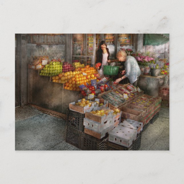 Carte Postale Storefront - Hoboken, NJ - cueillir des fruits fra (Devant)