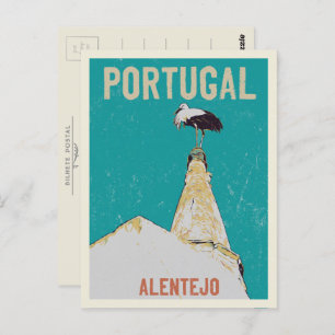 Carte Postale Stork in Alentejo Portugal illustration