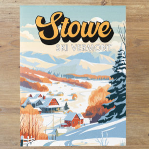 Carte Postale Stowe Vermont Vintage hiver