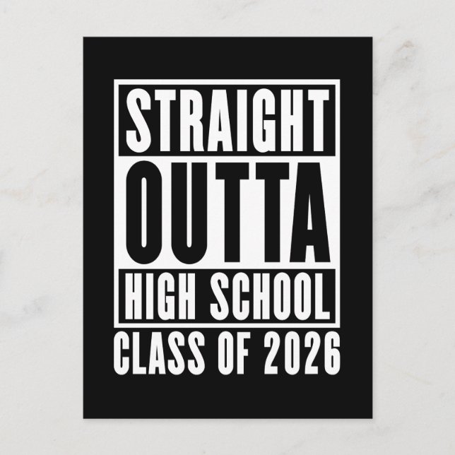 Carte Postale Straight Outta High School Class de 2026 (Devant)