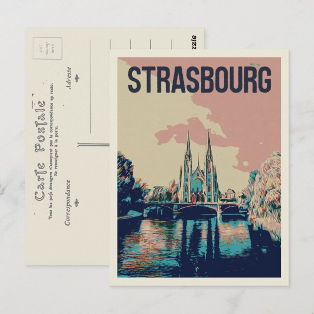 Carte Postale Strasbourg Eglise St Paul Illustration France (Devant / Derrière)