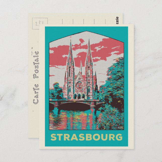 Carte Postale Strasbourg Eglise St Paul illustration France Post (Devant / Derrière)