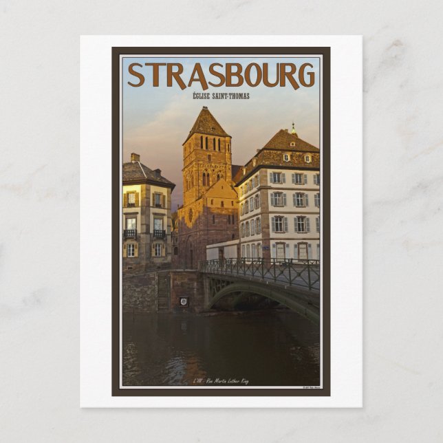 Carte Postale Strasbourg - Ill River et St Thomas (Devant)