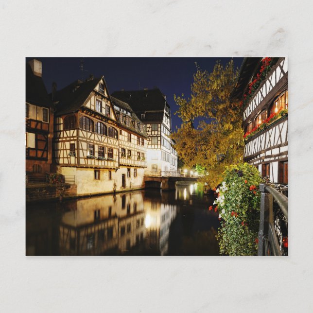 Carte Postale Strasbourg la nuit (Devant)