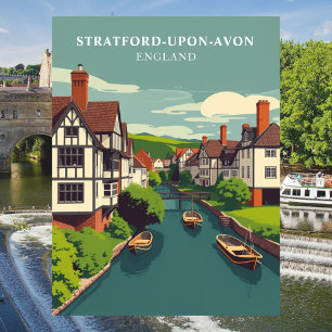 Carte Postale Stratford-upon-Avon, Angleterre Vintage