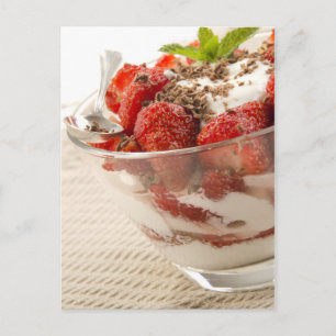 Carte Postale Strawberry Dessert With Fresh Yogurt