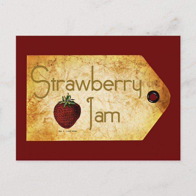 Carte Postale Strawberry Jam Label (Devant)