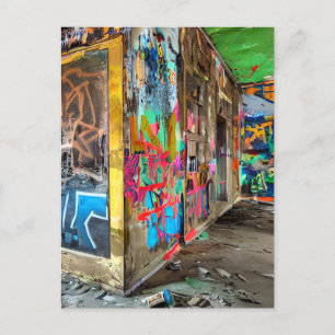 Carte Postale Street Art Abandon du bâtiment   Maintenir le cont