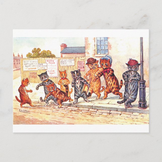 Carte Postale Street Cats par Louis Wain (Devant)