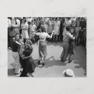 Carte Postale Street Dance, Crowley, Louisiane, années 1930