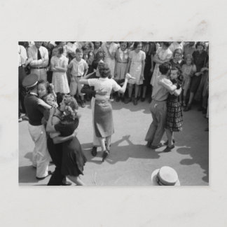 Carte Postale Street Dance, Crowley, Louisiane, années 1930