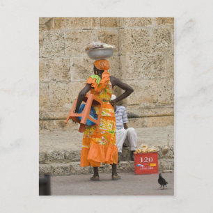 Carte Postale Street in Cartagena, Colombia