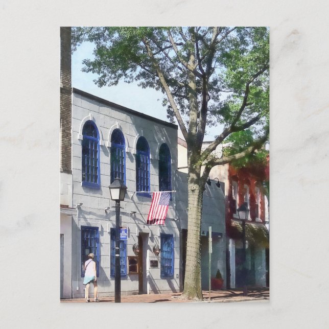Carte Postale Street with American Flag Alexandria VA (Devant)