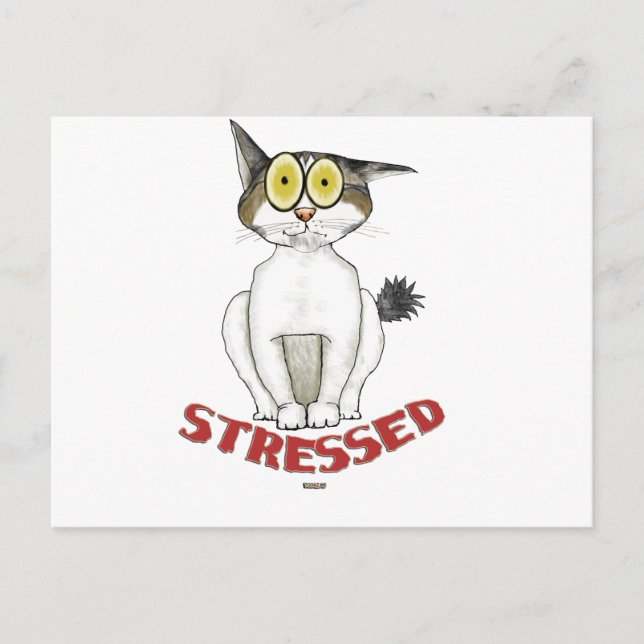 Carte Postale Stress Out Chat Lucy (Devant)