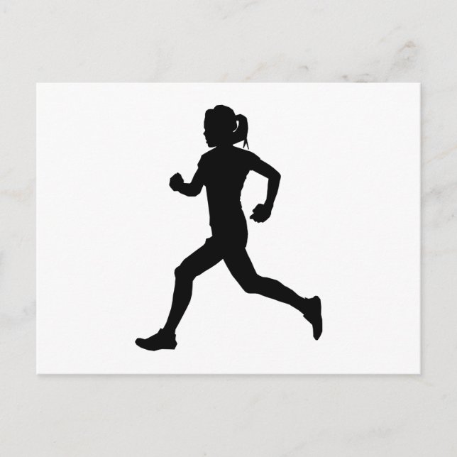 Carte Postale Stried in Grace : Female Marathon Runner Silhouett (Devant)