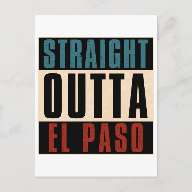 Carte Postale Stright Outta El Paso Texas TX USA (Devant)