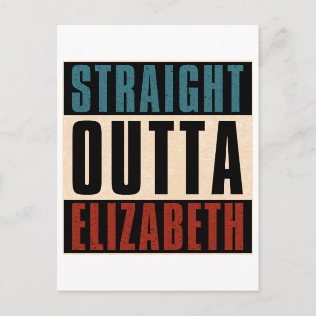 Carte Postale Stright Outta Elizabeth New Jersey NJ (Devant)