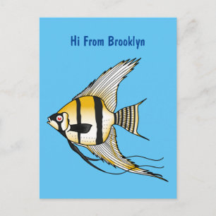 Carte Postale Striped angelfish cartoon
