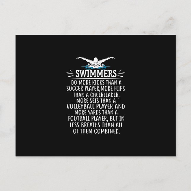 Carte Postale Strong Swim Swimming Toxits For Men Women (Devant)