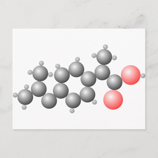 Carte Postale Structure de la molécule d'Ibuprofène (Devant)