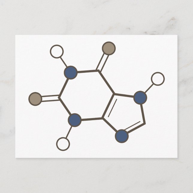 Carte Postale structure moléculaire de la caféine (Devant)