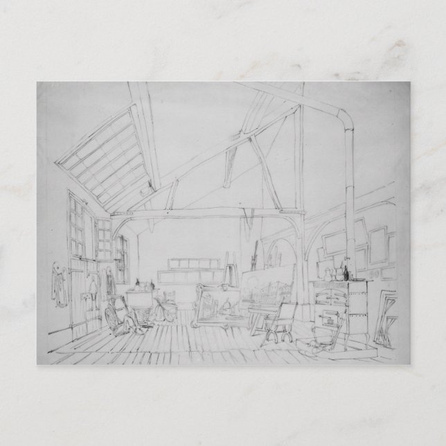 Carte Postale Studio de Richard Parkes Bonington à Paris (Devant)