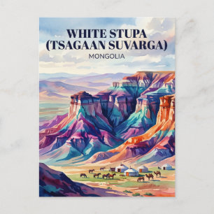 Carte Postale Stupa Blanc (Tsagaan Suvarga), Ulziit, Dundgovi, M