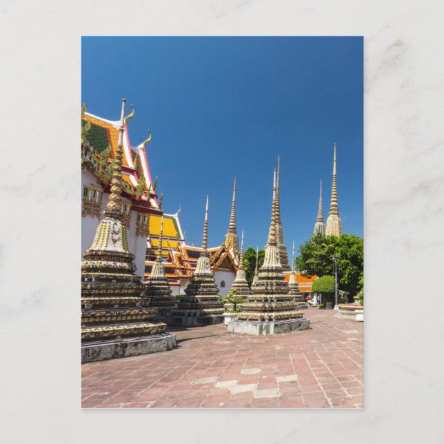 Carte Postale Stupas, Wat Pho, Bangkok, Thaïlande (Devant)