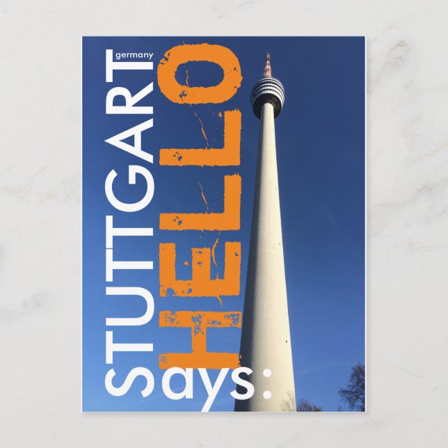 Carte Postale Stuttgart dit Bonjour 2.0 (Devant)