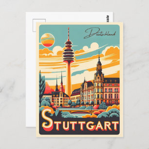 Carte Postale Stuttgart TV Tower - Fernsehturm cadeau allemand