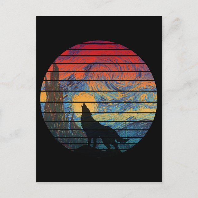 CARTE POSTALE STYLE ABSTRAIT HURLEMENT DE LOUP (Devant)