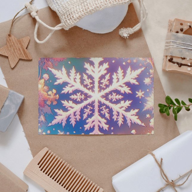 Carte Postale Style Anime Snowflake Art Elégant hiver (Créateur téléchargé)