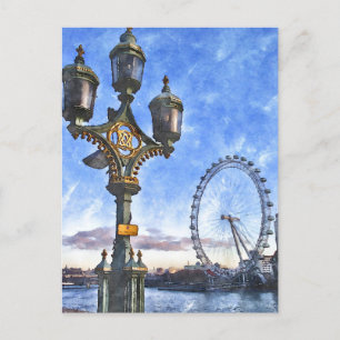 Carte Postale Style aquarelle londonien
