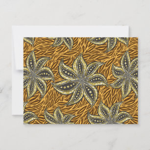 Carte Postale Style Batik Floral Abstrait africain